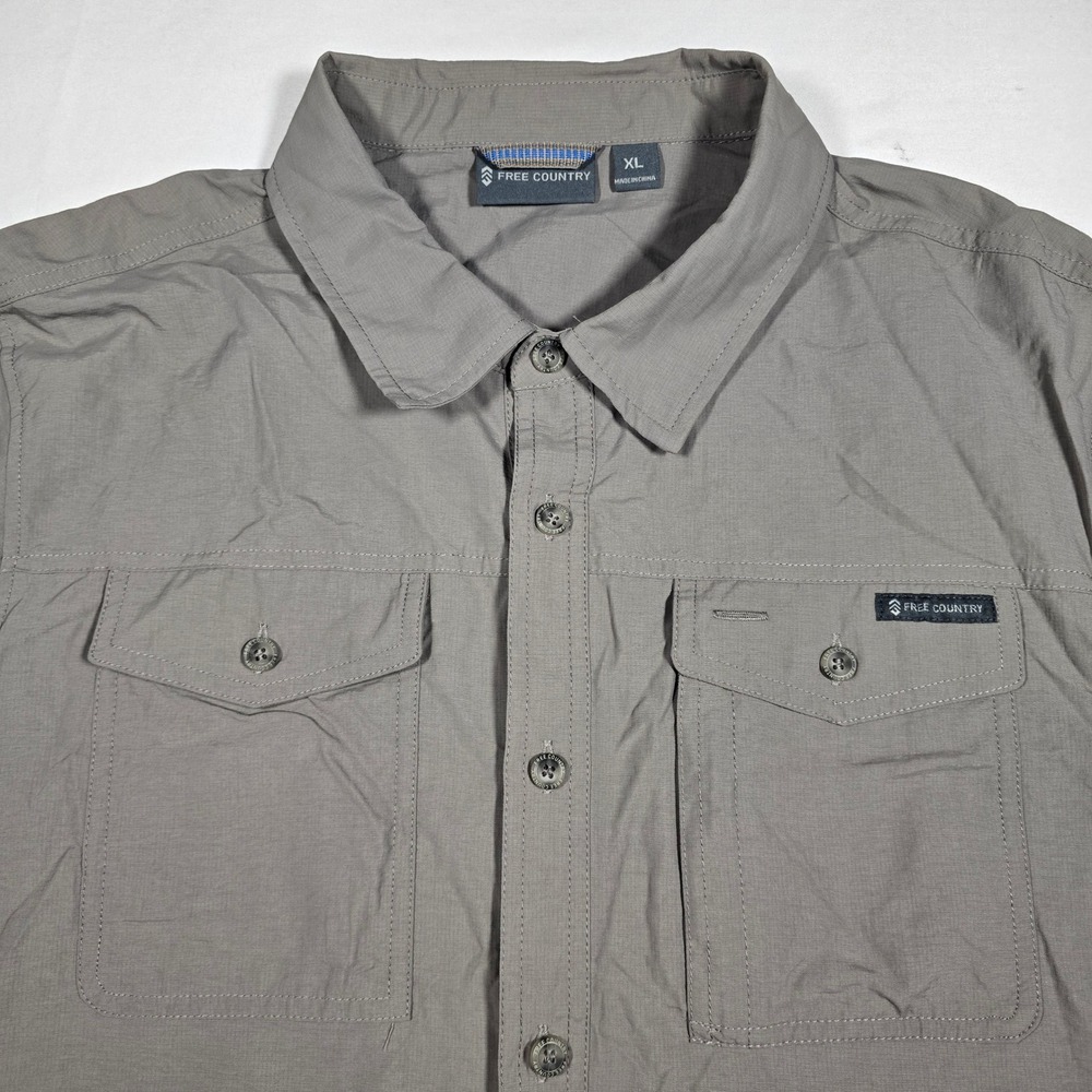 NWT Free Country Expedition Shirt Men's XL Gray Nylon Hiking